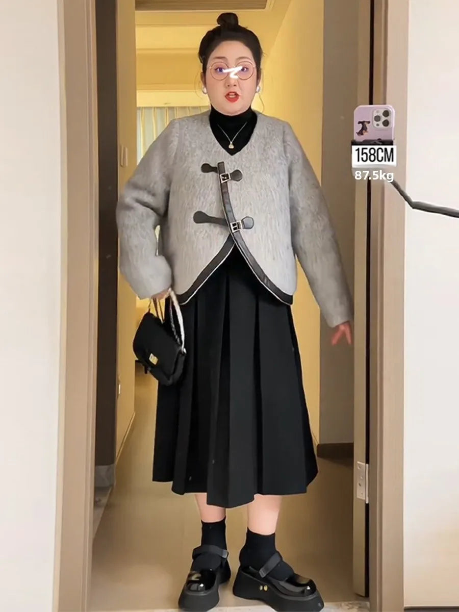 Midi A-Line Pleated High Waist Skirt