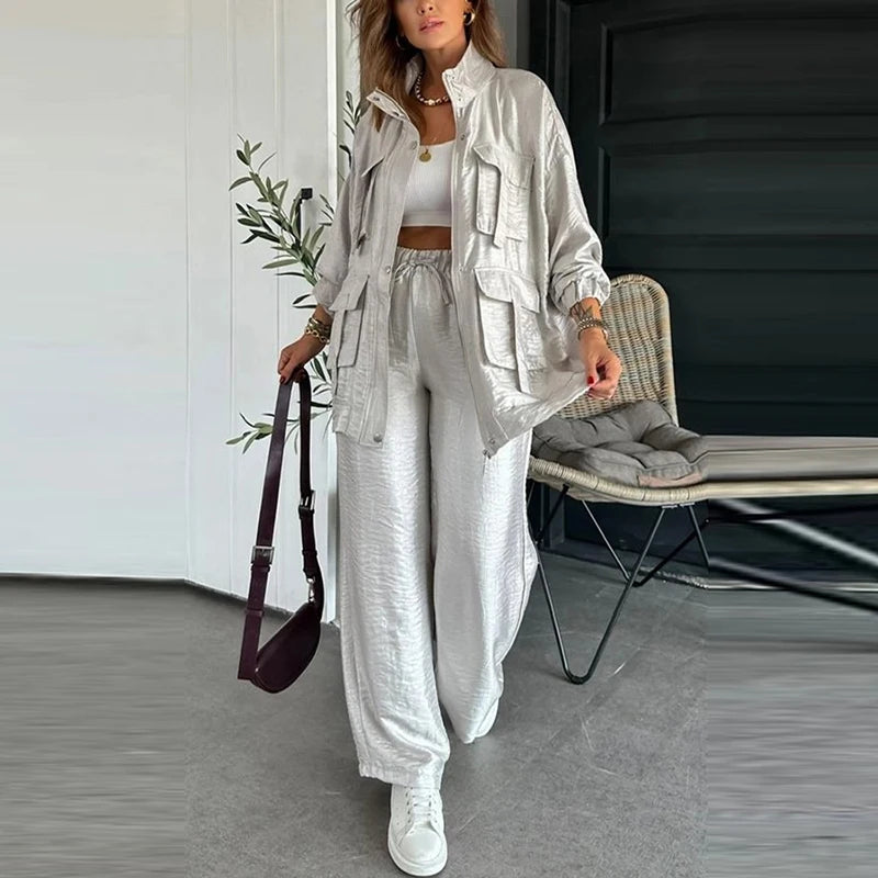 Zip Sweater & Long Pant Set