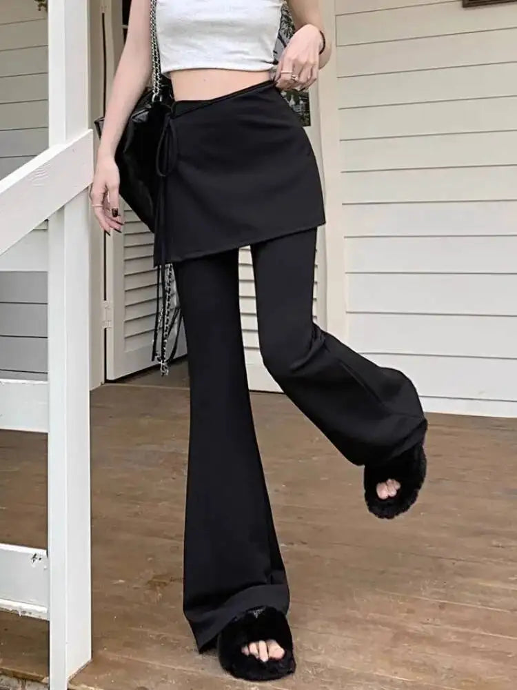 Black High Waist Flared Pants