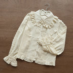 Ruffled Collar Button-Up