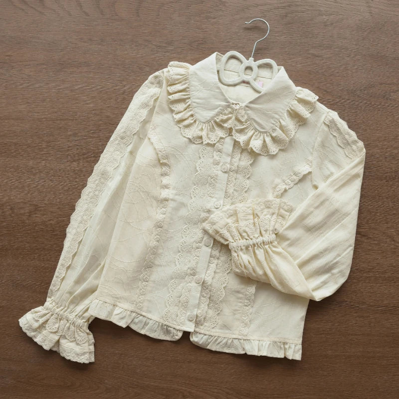 Ruffled Collar Button-Up