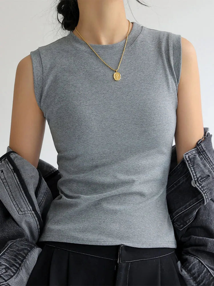 Round Neck Basic Sleeveless Tank