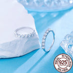 925 Sterling Silver Round CZ Zircon Ring