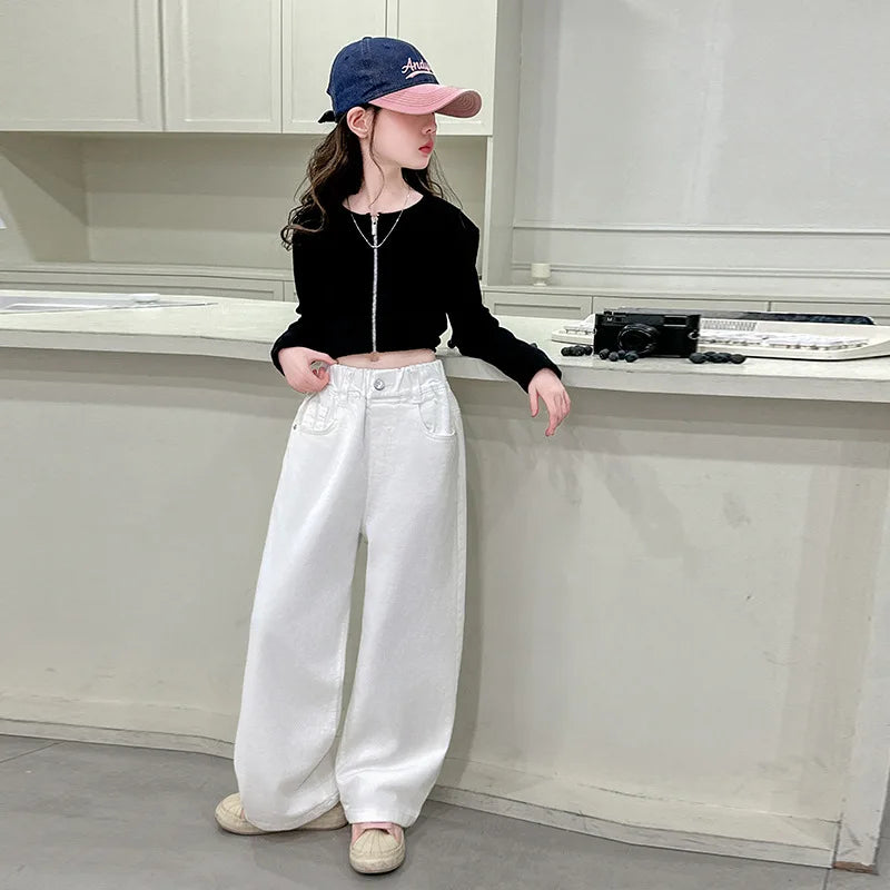 Straight Jeans with Bow