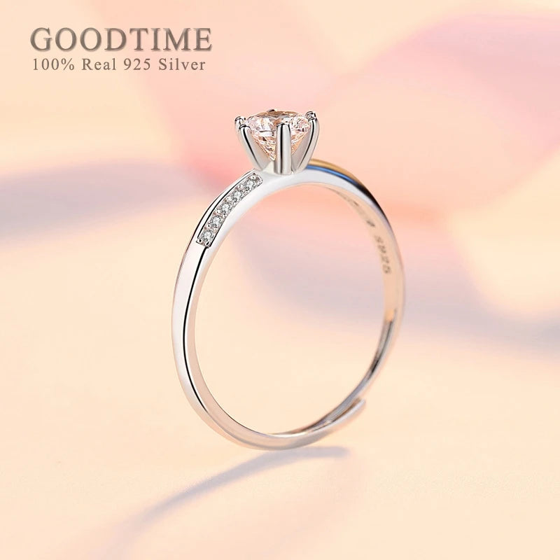 925 Sterling Silver Ring Zircon Moissanite Ring