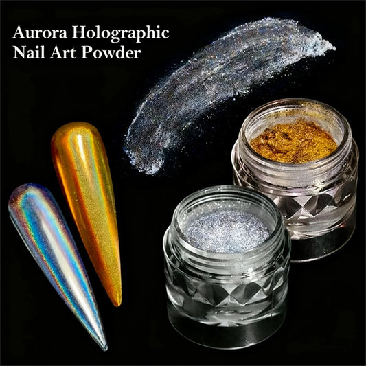 1pc Nail laser magic mirror powder high gloss holographic metal chromium powder nail polish decoration art decoration diy ins