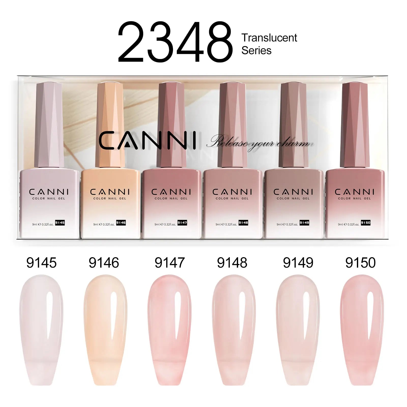 CANNI Nail Gel Polish Set Upgraded HEMA FREE Summer Nails Smooth Texture Ultra Gloss Top Coat Pigmented Gel Soak off UV LED Gel