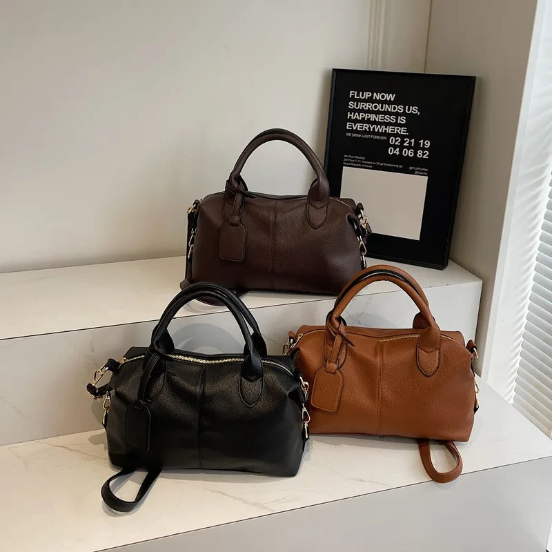 Classic Pebble-Grain Satchel