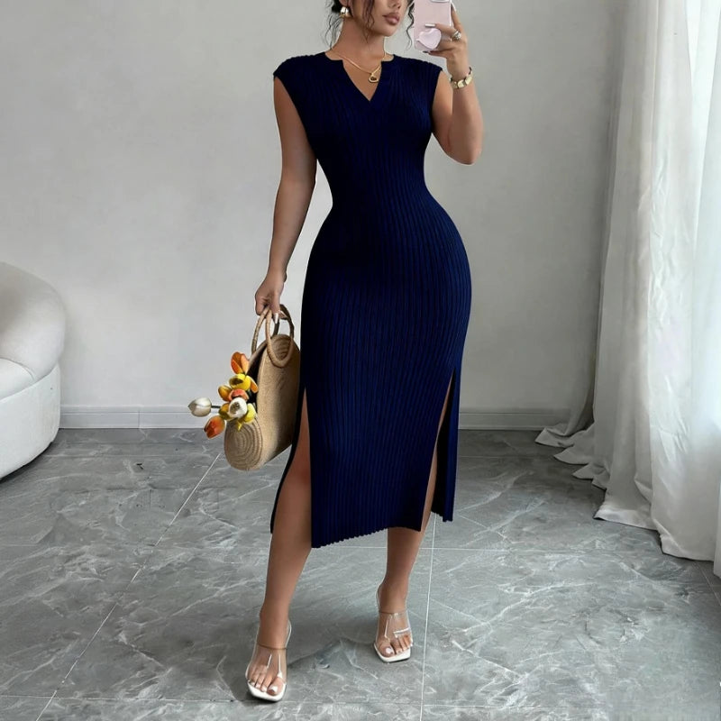 V-Neck Sleeveless Elastic Sundress