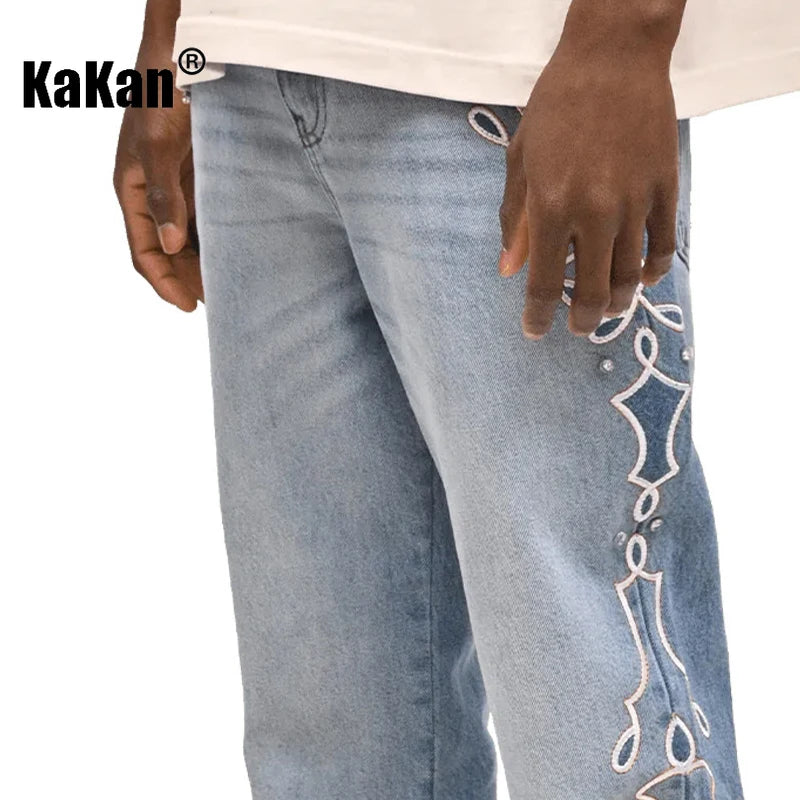 Embroidered Diamond Set Jeans