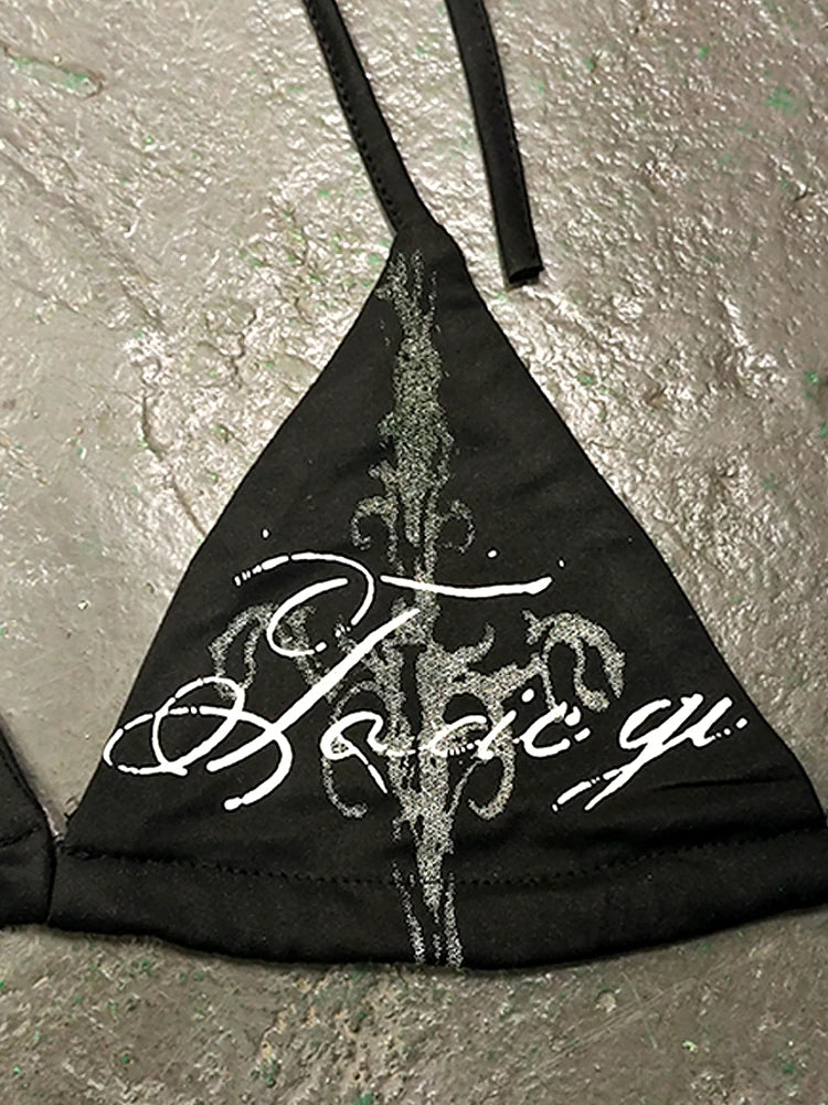 Letter Print Bikini