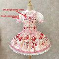 Strawberry Cake Print Suspenders Dress