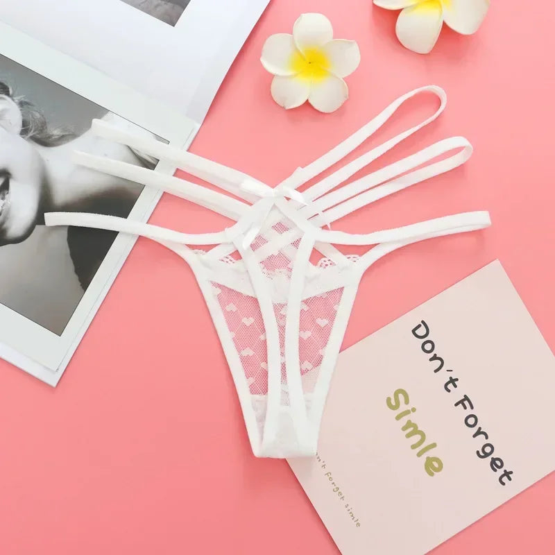 Sexy Lace Thong G-Strings Female Women's Panties Seamless Low Waist Underwear Panty Bowknot Briefs Lingerie for Ladies Underpant
