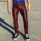 Elastic Low Waist PU Leather Pants