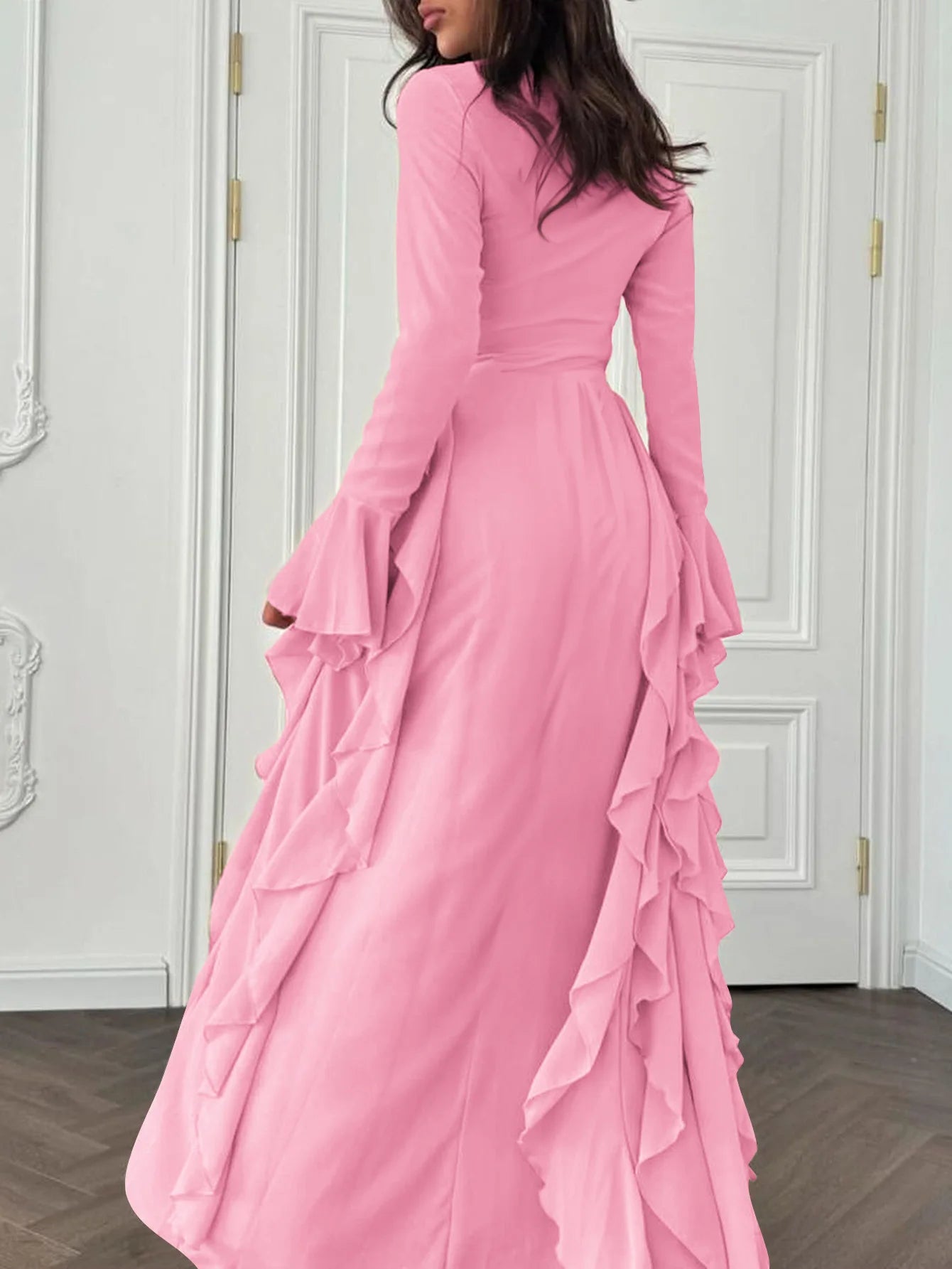 Eid Women Dress Muslim Abaya Ruffle Long Dresses Solid Vestido Largos Party Caftan Jalabiya Ramadan Dubai Kaftan Arab Robe 2025