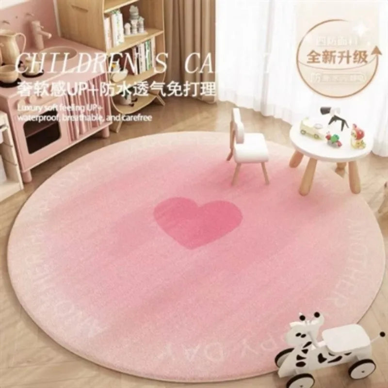 Gradient Color Round Heart Rug