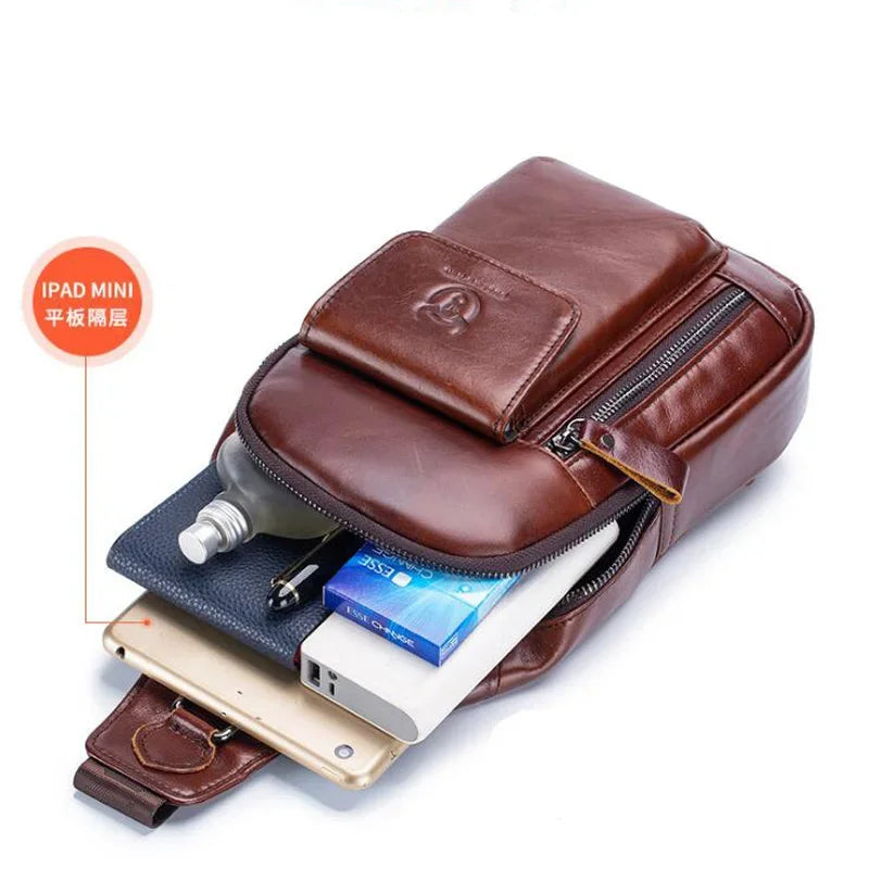 Genuine Leather Crossbody Chest Pack