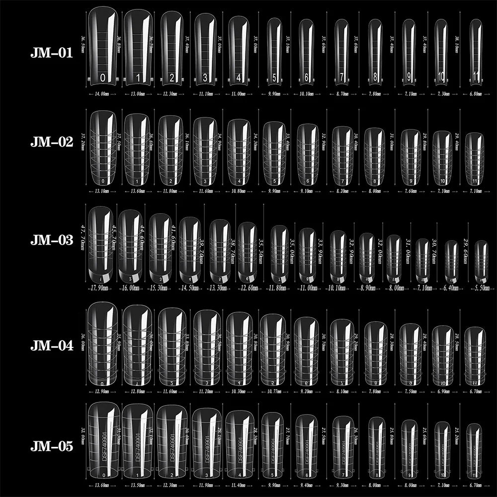 Fake Nail Forms Tips UV Gel For Extension Building Gel Polish Fake Artificial Tool 60pcs