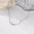 925 Sterling Silver Romantic Flower Clavicle Charm Chain Necklace