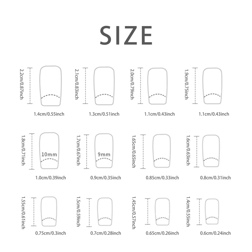 24 PCs Short French Minimalist Smudged Nails