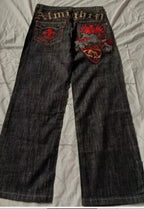 Tribal Print Baggy Jeans