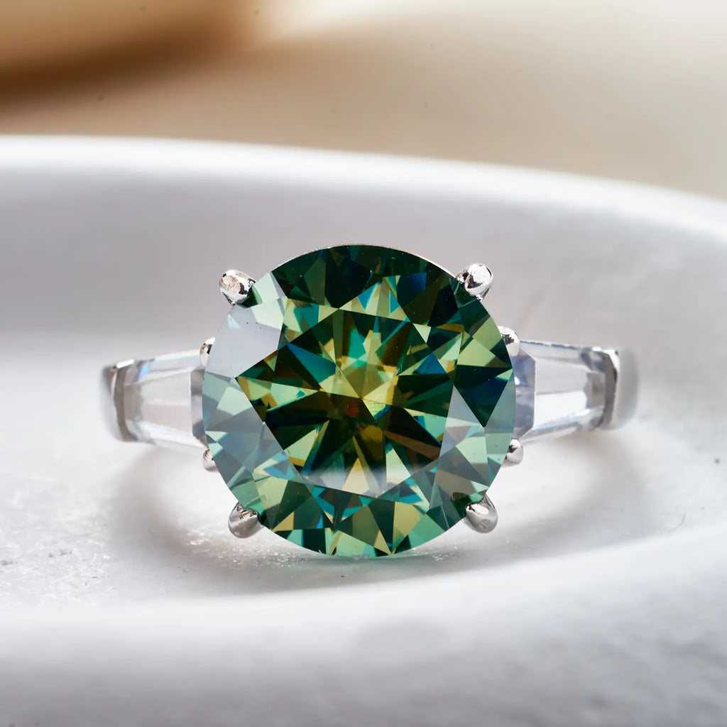 Round 5 Carat Moissanite Diamond Ring