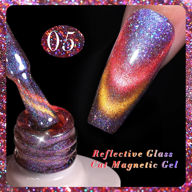 BORN PRETTY 10ml Water Light Cat Magnetic Gel Nail Polish Shining Super Sliver-light Holographics Soak Off UV Gel Varnish
