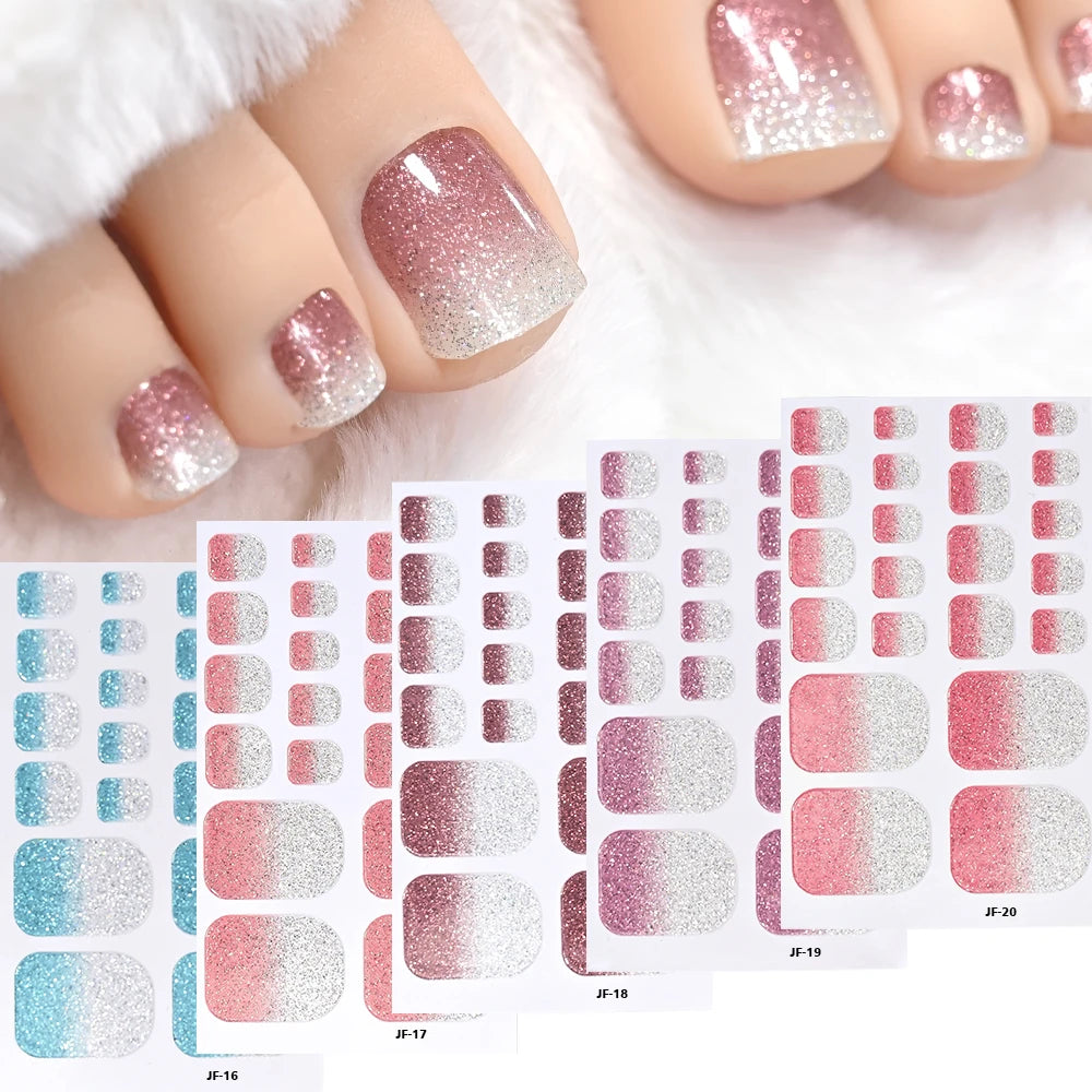 1 set 110 tips Shine Glitter Toenail Stickers