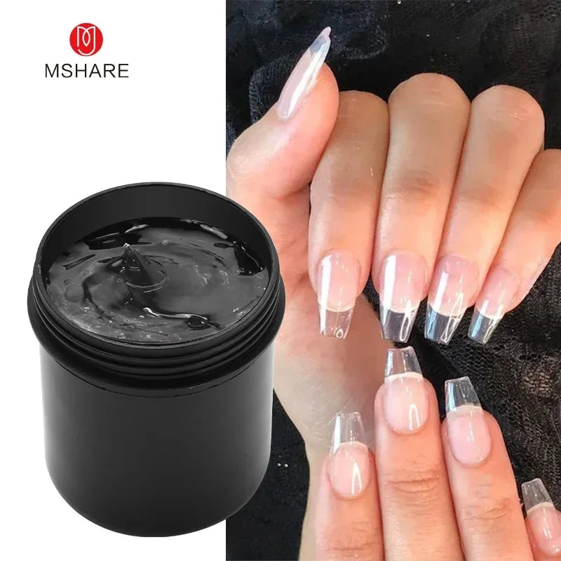 MSHARE 150ml Ice Blue Jelly Gel Builder Nail Extension Gel Tpo Hema Free Gel Nail Construction Cream Medium Shimmer UV Led Gel