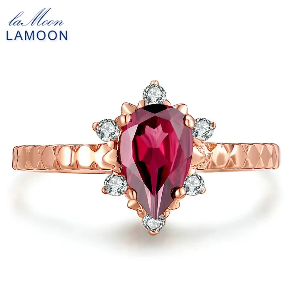 925 Sterling Silver Ring Garnet Gemstones Ring