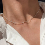 925 Sterling Silver Necklace With Simple Geometric Beads
