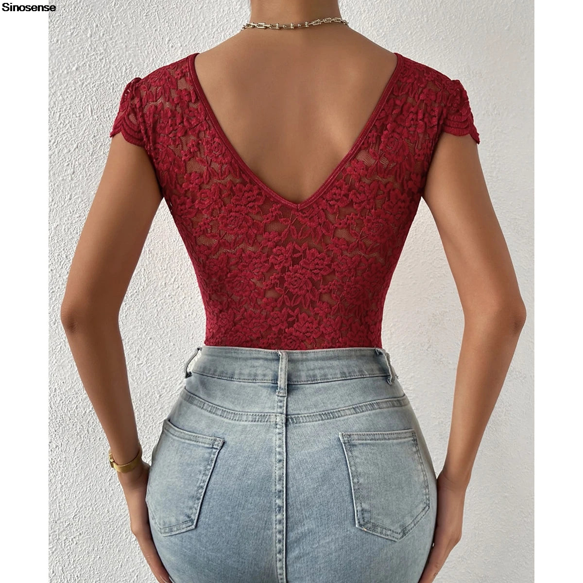 Embroidery Floral Contrast Lace Teddy Bodysuit