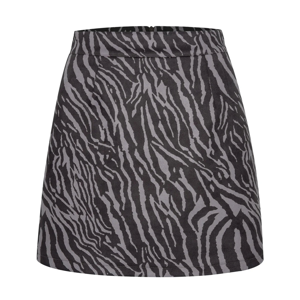 High Waisted Leopard Print Mini Skirt