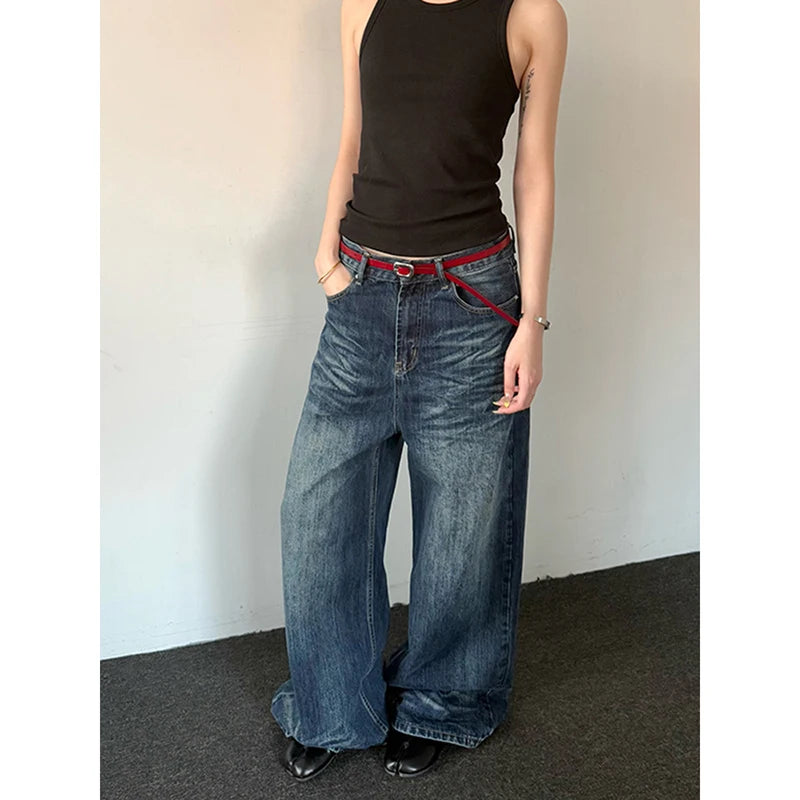 Loose Washed Wide Leg Pants