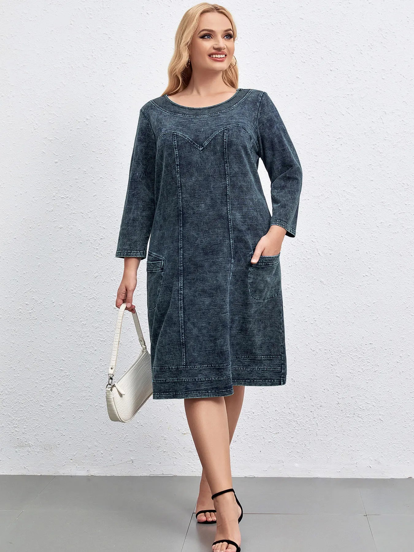 Knitted Denim Dress