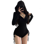 Drawstring Hooded Romper