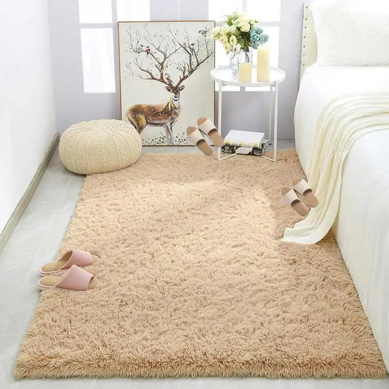 Shag Living Room Silk Wool Carpet