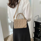 Plaid PU Leather Square Handbag