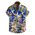 Short Sleeved Shirt With Lapel Button Up