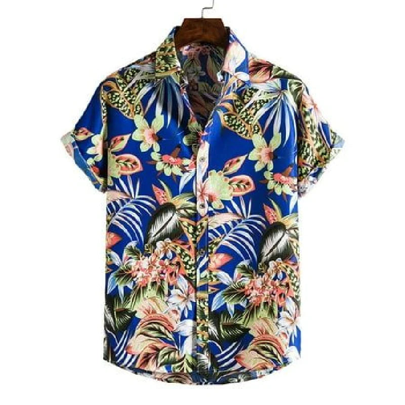 Short Sleeved Shirt With Lapel Button Up