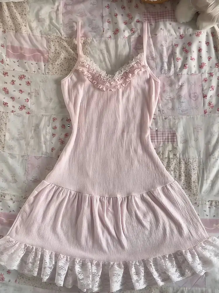 Lace Patchwork Dress Two Piece Set