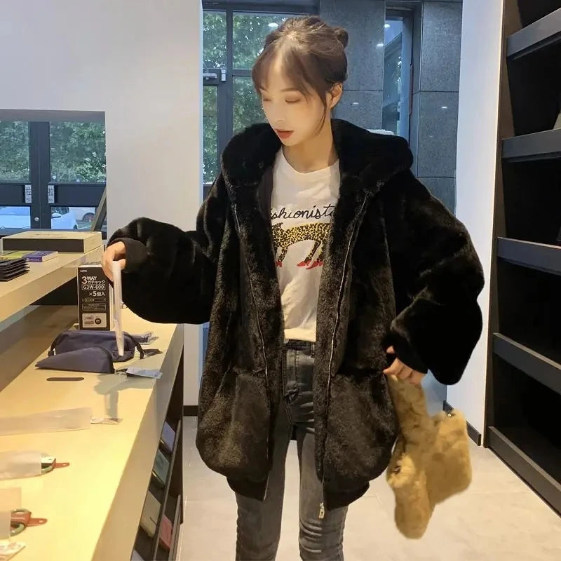 Loose Thick Plush Coat