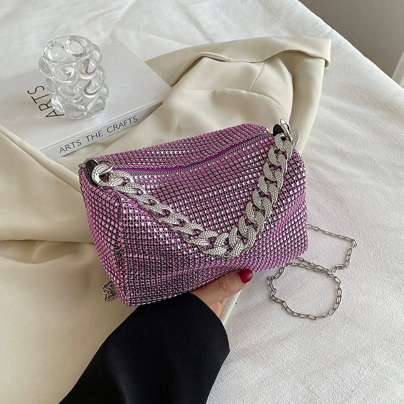 Allover Rhinestone Bucket Bag
