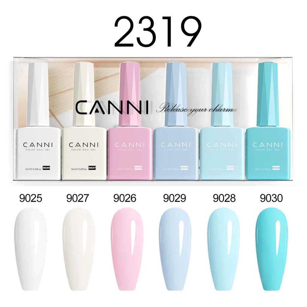 CANNI Nail Gel Polish Set Upgraded HEMA FREE Summer Nails Smooth Texture Ultra Gloss Top Coat Pigmented Gel Soak off UV LED Gel