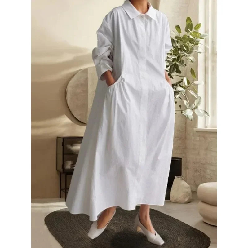 Long Sleeved Lapel Dress