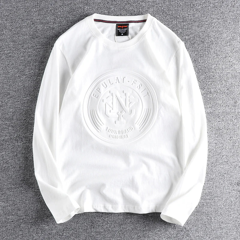 Minimalist Embossed Logo Long Sleeve Tee