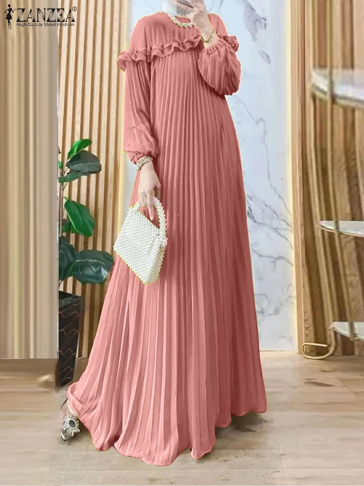 Long Sleeve Pleated Sundress