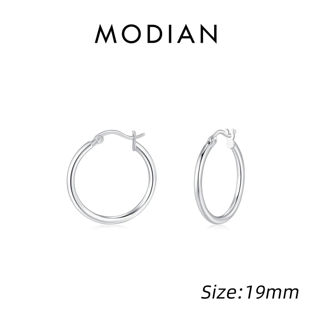 925 Sterling Silver Bold Classic Simple French Hoop Earrings