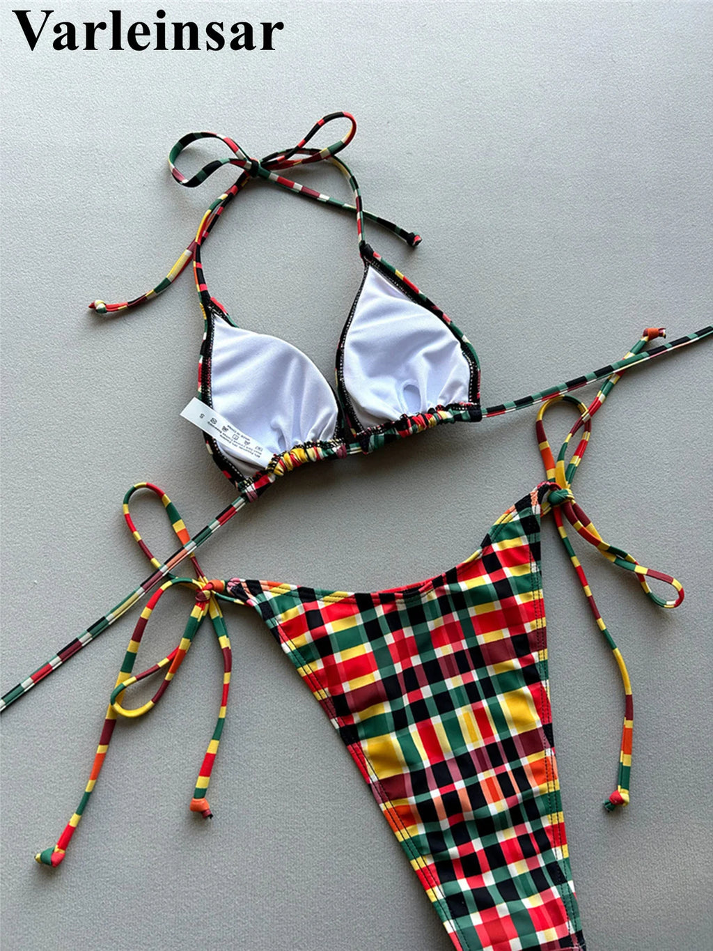 Plaid Halter Bikini