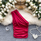 Asymmetrical Pleated Tank Top
